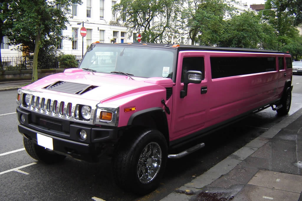Tamworth Pink Hummer Limo outside